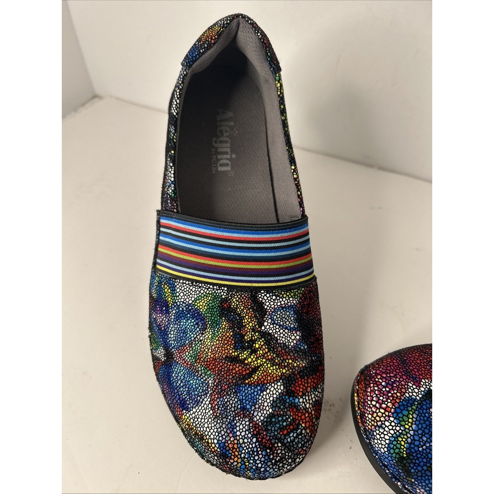Alegria Womans 40/9.5 Glee Monarch Mosaic Butterfly GLE-389 Nurse Comfort Loafer - Picture 2 of 16